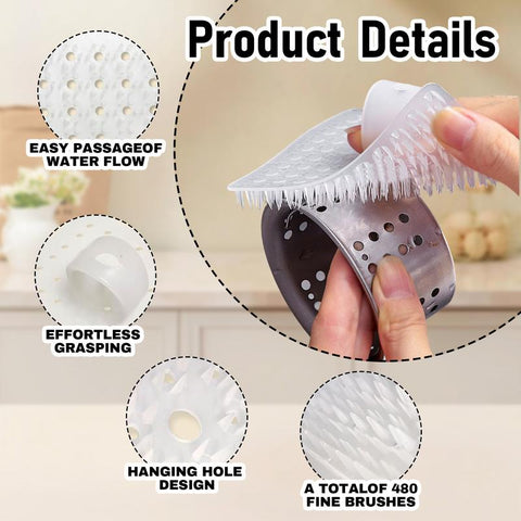 4 Counts Vegetable Scrubber, Multifunctional Scrubber Cleaning Brushes for Fruit and Vegetable, Dense Soft Cleaner Scrubber Brush for Carrots Potatoes