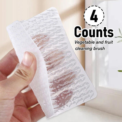 4 Counts Vegetable Scrubber, Multifunctional Scrubber Cleaning Brushes for Fruit and Vegetable, Dense Soft Cleaner Scrubber Brush for Carrots Potatoes