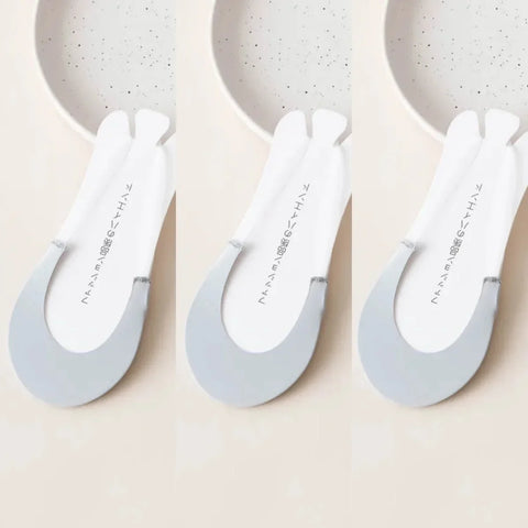 3 Pairs Invisible Boat Socks Women Summer Silicone Non-Slip Socks for High Heels Shoes Ice Silk Thin Half-Palm Suspender New
