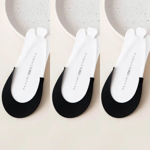 3 Pairs Invisible Boat Socks Women Summer Silicone Non-Slip Socks for High Heels Shoes Ice Silk Thin Half-Palm Suspender New
