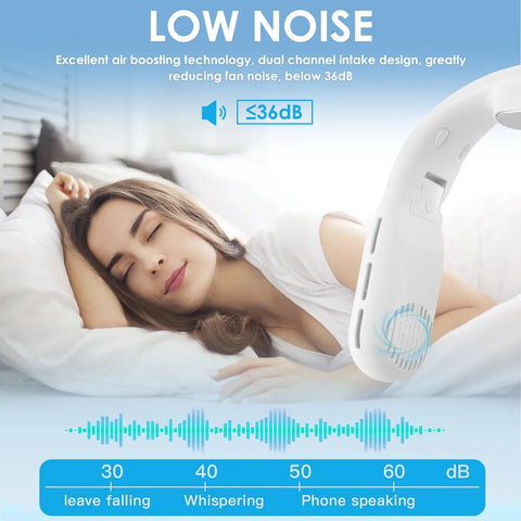 Portable Neck Fan Foldable Wearable Personal Fan 3000Mah Rechargeable Neck Cooler Fan USB Neck Fans with Display Low Noise Hanging Neck Fan 3 Speeds Hands Free Mini Nack Fans for Home Office Outdoor