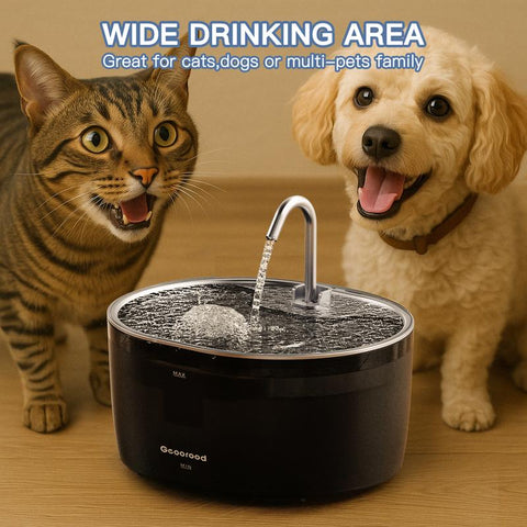 Today'S Deals - Geoorood 3.2L/0.85Gallon/108.2Oz Cat Water Fountain - 304 Stainless Steel, Dual-Mode, LED Alert, 20Db Quiet, Bpa-Free ABS, Pet-Friendly, Dishwasher-Safe #Cozyvibes