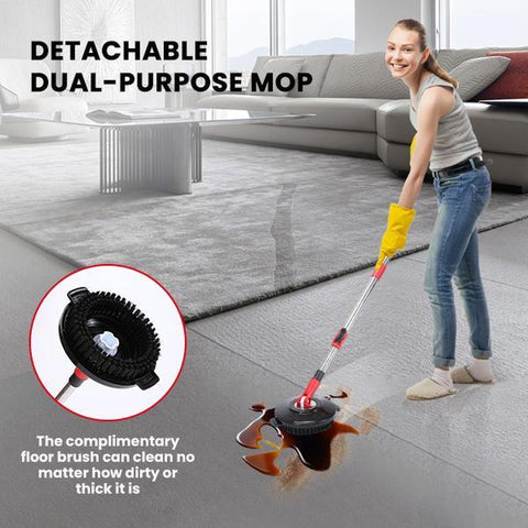 AHF NEW MODEL Microfiber Spin Mop R-2/R-2S Quick Dry & Clean 360° Rotation Floor Bucket Cleaning System Hands-Free Red Standard Model Convenient Foldable Design Saves Space Efficient Microfiber Head for Thorough Dirt Removal