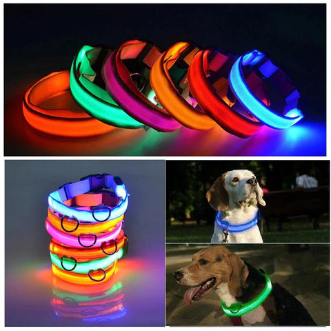 LED Adjustable Dog Collar - Blinking, Flashing, Light-Up Glow for Pet Safety - Waterproof & Stylish