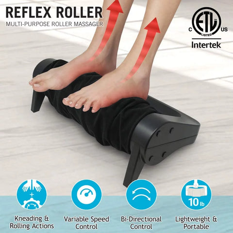 U.S. Jaclean Electric Foot Massager Calf Roller Reflexology Shiatsu Acupressure Massage Reflex Roller