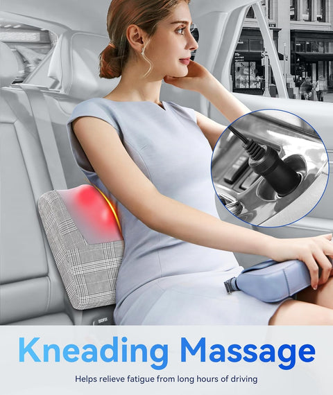Back Massager, Shiatsu Neck Massager for Pain Relief Deep Tissue with Heat, Electric Kneading Massage Pillow for Back, Shoulder, Foot, Muscle Pain Relief, Gifts for Women/Men/Mom/Dad