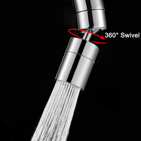 Faucet Aerator, 360-Degree Rotate Kitchen Sink Faucet Aerator, 2 Sprayer Dual Function 80-Degree Big Angle Water Saving Sink Faucet Aerator,55/64 Inch 27UNS Female Thread, Polished Chrome