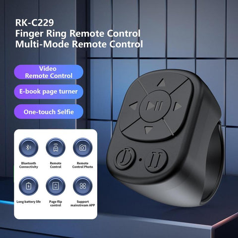 TIK TOK Wireless Page Shifter Tiktok Scroll Button Ring Fingertip Bluetooth Remote Control with Charging Case for Iphone Android Ipad Mobile Phones