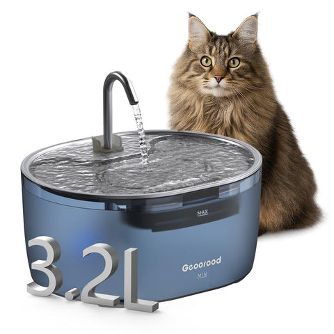 Today'S Deals - Geoorood 3.2L/0.85Gallon/108.2Oz Cat Water Fountain - 304 Stainless Steel, Dual-Mode, LED Alert, 20Db Quiet, Bpa-Free ABS, Pet-Friendly, Dishwasher-Safe #Cozyvibes