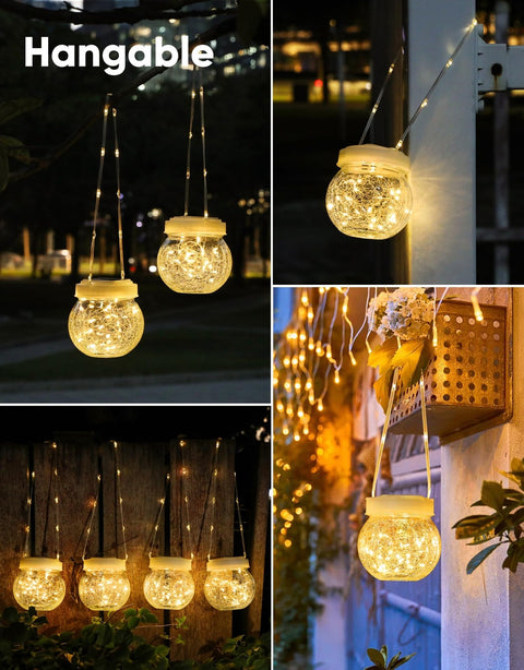 Solar Lantern Solar Lights Outdoor Waterproof 6-Pack, Solar Powered Hanging L...