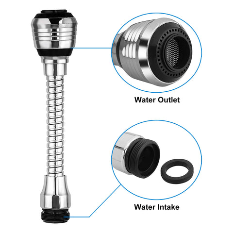 Flexible Kitchen Faucet Sprayer, Water Sprayer Extender Attachment 360° Rotating Lengthen Sprayer Hose, Faucet Aerator Water Saving Tap Aerator Faucet Extension Attachment for Sink Bathtub