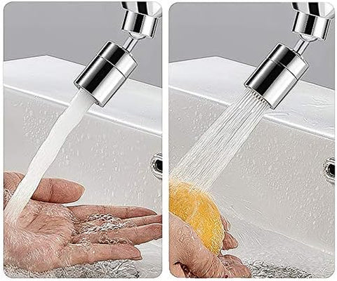 Faucet Aerator, 360-Degree Rotate Kitchen Sink Faucet Aerator, 2 Sprayer Dual Function 80-Degree Big Angle Water Saving Sink Faucet Aerator,55/64 Inch 27UNS Female Thread, Polished Chrome