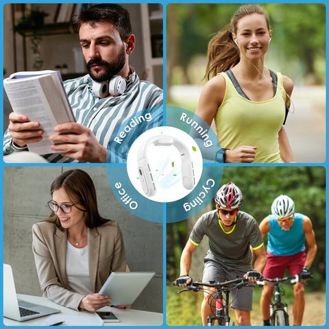 Portable Neck Fan Foldable Wearable Personal Fan 3000Mah Rechargeable Neck Cooler Fan USB Neck Fans with Display Low Noise Hanging Neck Fan 3 Speeds Hands Free Mini Nack Fans for Home Office Outdoor
