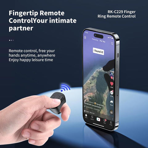 TIK TOK Wireless Page Shifter Tiktok Scroll Button Ring Fingertip Bluetooth Remote Control with Charging Case for Iphone Android Ipad Mobile Phones
