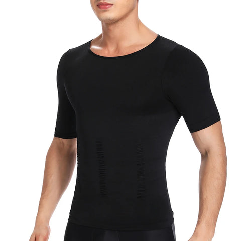 Men'S Slimming Body Shapewear Posture Vest Tummy Abdomen Corrector Compression Body Modeling Fat Burner Chest Tummy Shirt Corset
