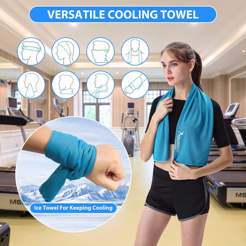Cooling Towels for Neck and Face, 6 Pack 40" X 12" Cooling Towel for Hot Weather, Soft Breathable Instant Cool Chilly Pad for Sports Golf Yoga Gym Athletes Camping Ice Towels(Mix-6Pcs)