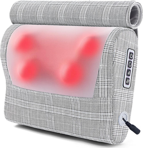 Back Massager, Shiatsu Neck Massager for Pain Relief Deep Tissue with Heat, Electric Kneading Massage Pillow for Back, Shoulder, Foot, Muscle Pain Relief, Gifts for Women/Men/Mom/Dad