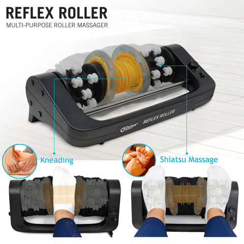 U.S. Jaclean Electric Foot Massager Calf Roller Reflexology Shiatsu Acupressure Massage Reflex Roller