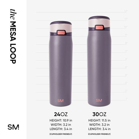 Simple Modern 30Oz Mesa Loop Water Bottle with Straw - Cup Holder Friendly Insulated Stainless Steel Bottles for Travel, Sports and School
