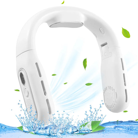 Portable Neck Fan Foldable Wearable Personal Fan 3000Mah Rechargeable Neck Cooler Fan USB Neck Fans with Display Low Noise Hanging Neck Fan 3 Speeds Hands Free Mini Nack Fans for Home Office Outdoor