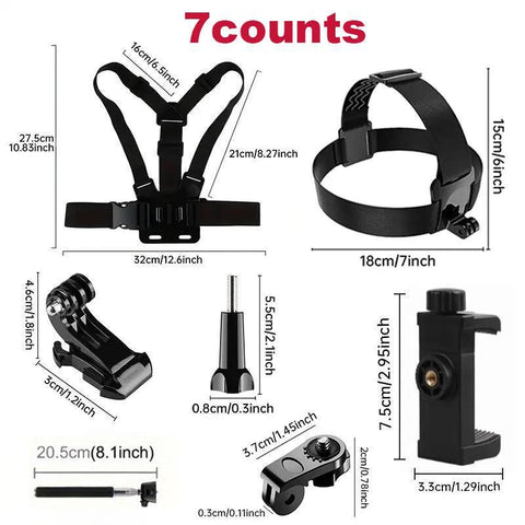 Action Camera Chest Strap Kit, Multifunctional Phone Clip Mount, Outdoor Shooting Accessories, Action Camera Accessories for Gopro/Phone/Osmo Action, Smartphone Accessories