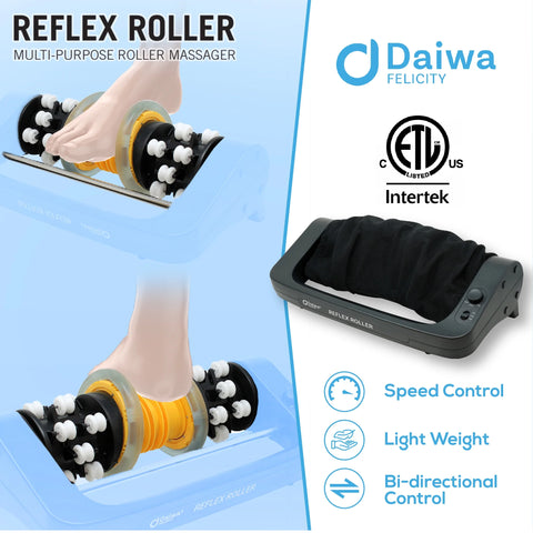 U.S. Jaclean Electric Foot Massager Calf Roller Reflexology Shiatsu Acupressure Massage Reflex Roller