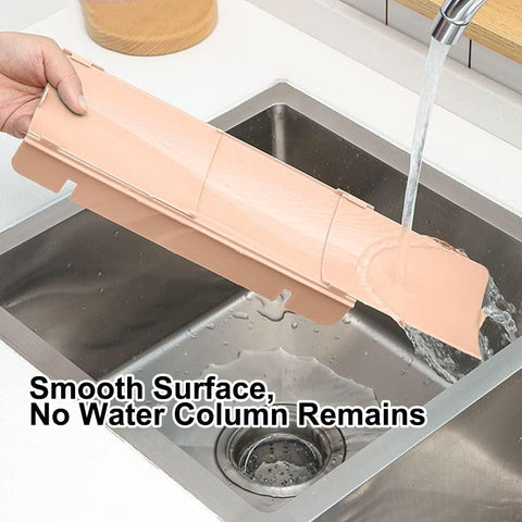 Kitchen Sink Splash Guard, Dish Washing Baffle Board with Suction Cups, Sink Anti-Splash Proof Retaining Plate for Kitchen, Bathroom (Pink)