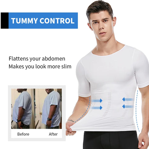 Men'S Slimming Body Shapewear Posture Vest Tummy Abdomen Corrector Compression Body Modeling Fat Burner Chest Tummy Shirt Corset