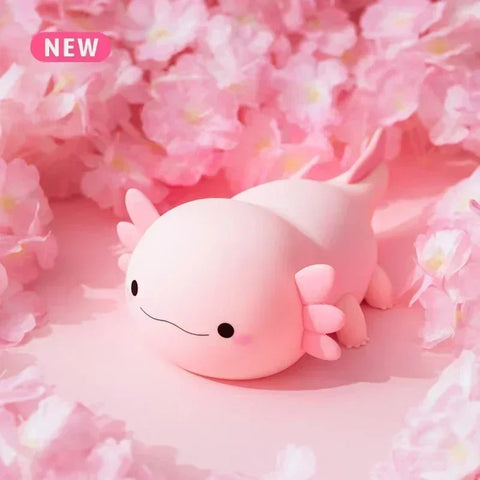 Cute Axolotl Night Light Silicone Nursery Sleeping Lamp Touch Control Nightlights USB Rechargeable Table Lamp for Child
