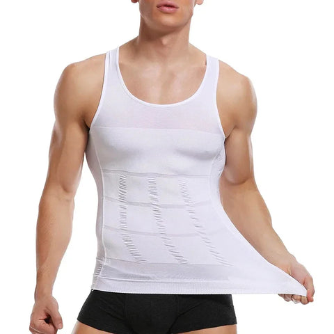 Men'S Slimming Body Shapewear Posture Vest Tummy Abdomen Corrector Compression Body Modeling Fat Burner Chest Tummy Shirt Corset