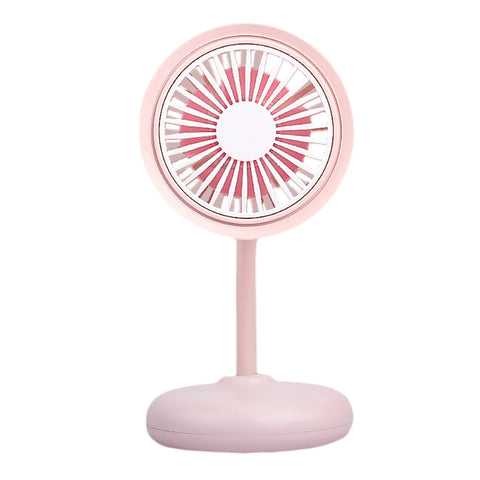 Cool Air Fan Desk Fan Battery Rechargeable Fan Air Colling Fan Small Electric Fan, Indoor Outdoor Summer Gift (Pink)