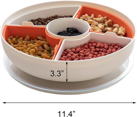 Divided Serving Dishes with Lid,Serving Bowls,Multifunctional Party Snack Tray for Fruits,Nuts,Candies,Crackers,Veggies White