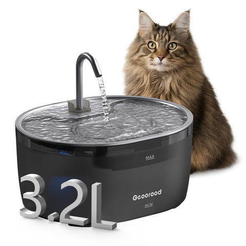Today'S Deals - Geoorood 3.2L/0.85Gallon/108.2Oz Cat Water Fountain - 304 Stainless Steel, Dual-Mode, LED Alert, 20Db Quiet, Bpa-Free ABS, Pet-Friendly, Dishwasher-Safe #Cozyvibes