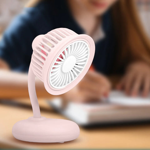 Cool Air Fan Desk Fan Battery Rechargeable Fan Air Colling Fan Small Electric Fan, Indoor Outdoor Summer Gift (Pink)