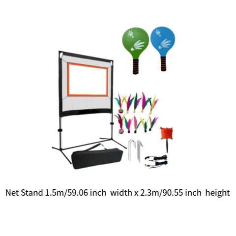 Badminton Net Set with Stand Rackets Shuttlecocks Versatile Easy Setup Court for Men Women Backyard Outdoor Beach Games Practice