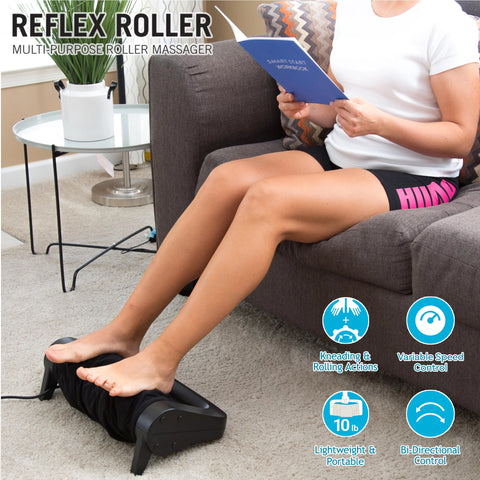 U.S. Jaclean Electric Foot Massager Calf Roller Reflexology Shiatsu Acupressure Massage Reflex Roller
