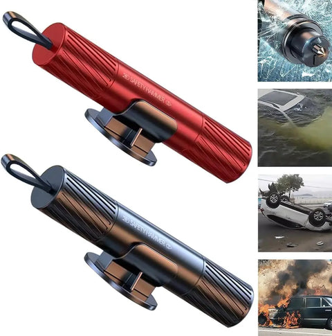 Safehammer - Upgraded Safe Hammer Glass Breaker under Water, Car Hammer Seatbelt Cutter Window Breaker Emergency Escape Tool,
