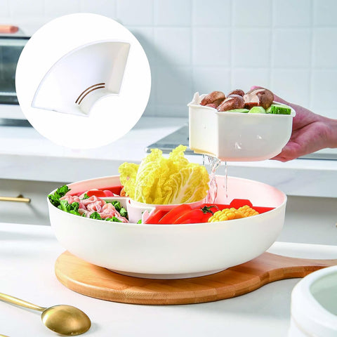 Divided Serving Dishes with Lid,Serving Bowls,Multifunctional Party Snack Tray for Fruits,Nuts,Candies,Crackers,Veggies White