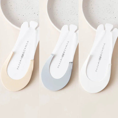 3 Pairs Invisible Boat Socks Women Summer Silicone Non-Slip Socks for High Heels Shoes Ice Silk Thin Half-Palm Suspender New