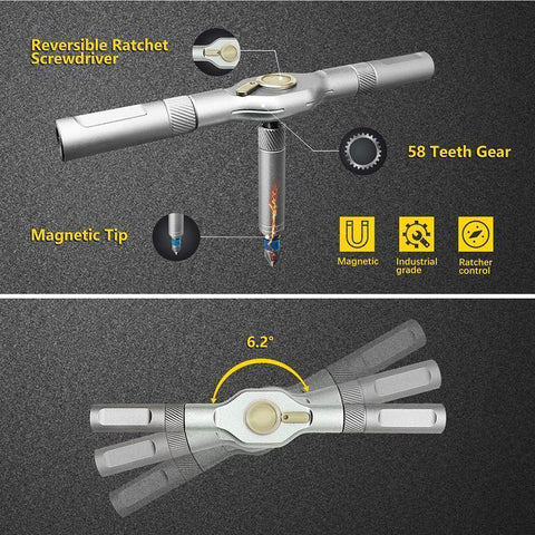 [Dealsforyoudays] 24 in 1 Dly Screwdriver Set,1 Set Switchablescrewdriver Shape Magnetic Screwdriver Set,Compact and Portable Ratchet Screw0Driver Sethome Repair Tool Box