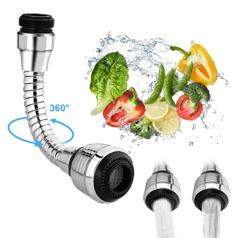 Flexible Kitchen Faucet Sprayer, Water Sprayer Extender Attachment 360° Rotating Lengthen Sprayer Hose, Faucet Aerator Water Saving Tap Aerator Faucet Extension Attachment for Sink Bathtub
