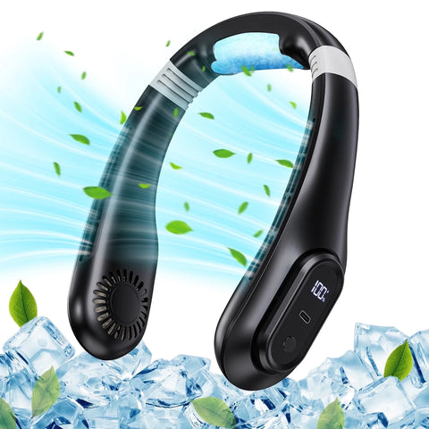 Portable Neck Fan, Rechargeable Cooling Hands-Free Personal Fan 3-Speed 4000Mah Perfect for Outdoor Home Sports Travel