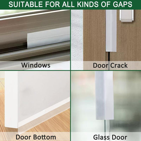 E-Lentorgi*Draft Seal Insulation Tape Feet Clear Silicone Weather Stripping Door Seal Strips and Door Bottom Draft Barrier Strips for Window Sealing and Door Bottom Sealing