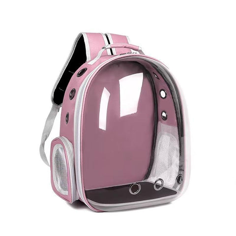 Pet Backpack Carrier, Breathable, Transparent, with Mesh Pocket and Adjustable Straps, Suitable for Outdoor Travel