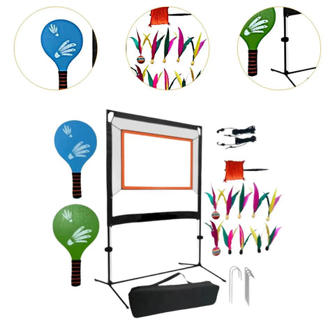 Badminton Net Set with Stand Rackets Shuttlecocks Versatile Easy Setup Court for Men Women Backyard Outdoor Beach Games Practice