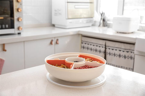 Divided Serving Dishes with Lid,Serving Bowls,Multifunctional Party Snack Tray for Fruits,Nuts,Candies,Crackers,Veggies White