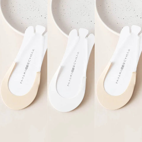 3 Pairs Invisible Boat Socks Women Summer Silicone Non-Slip Socks for High Heels Shoes Ice Silk Thin Half-Palm Suspender New