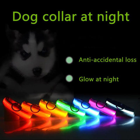 LED Adjustable Dog Collar - Blinking, Flashing, Light-Up Glow for Pet Safety - Waterproof & Stylish