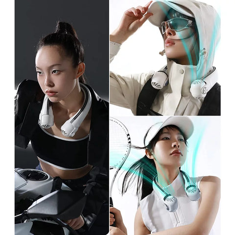 Neck Fan, Portable Wearable Personal Fan, Hands-Free Bladeless Fan, White
