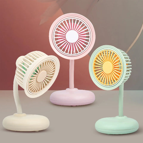 Cool Air Fan Desk Fan Battery Rechargeable Fan Air Colling Fan Small Electric Fan, Indoor Outdoor Summer Gift (Pink)